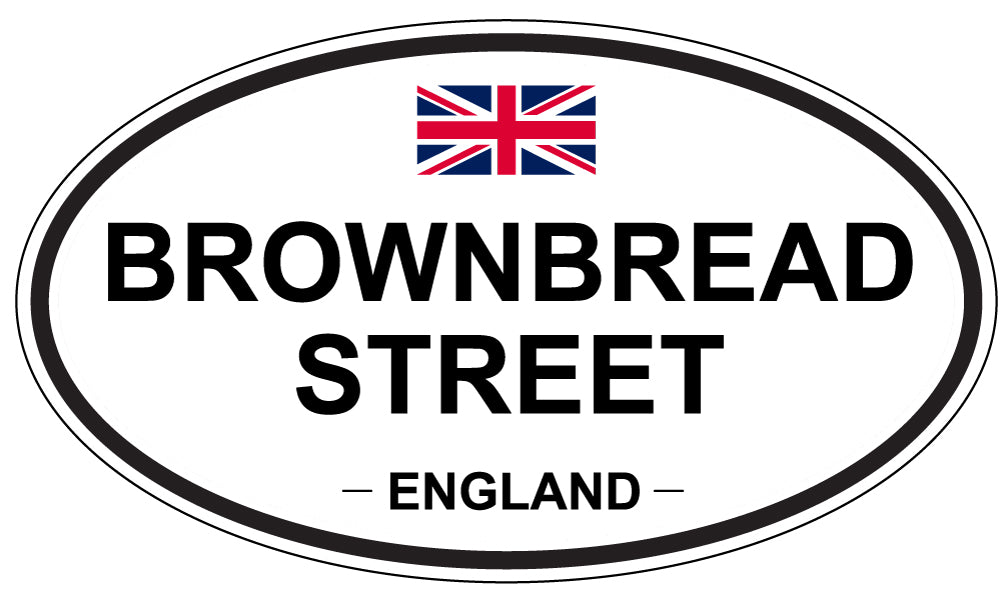 BROWNBREAD STREET, ENGLAND - Oval Sticker