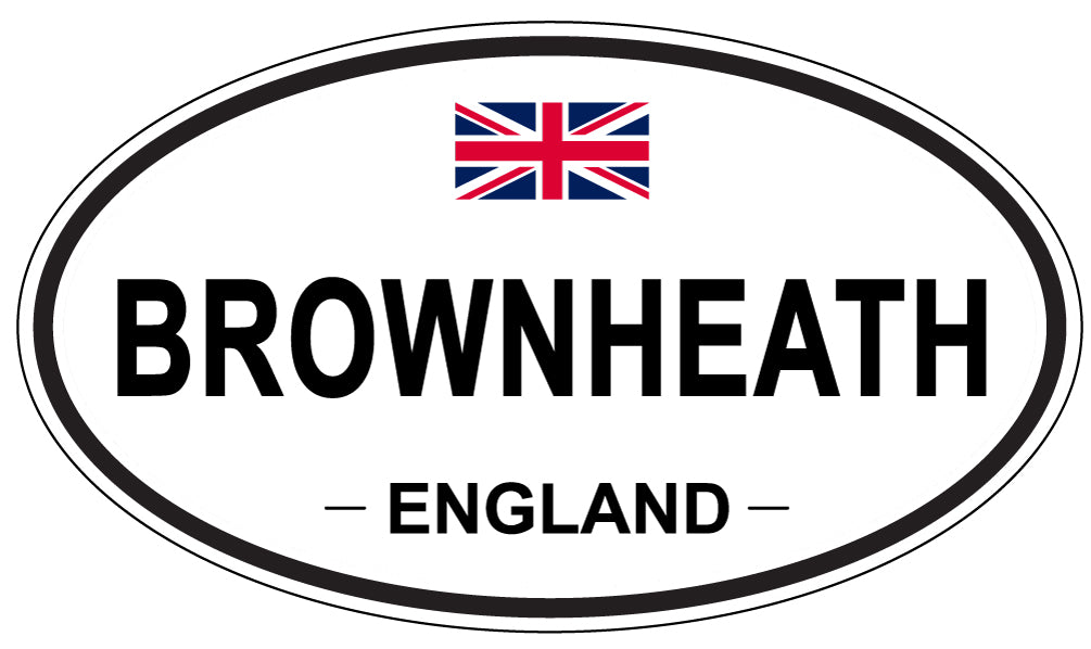 BROWNHEATH, ENGLAND - Oval Sticker