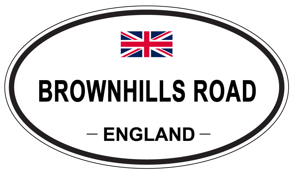 BROWNHILLS ROAD, ENGLAND - Oval Sticker