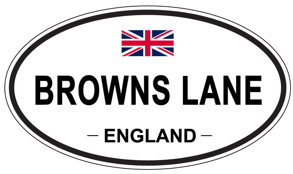 BROWNS LANE, ENGLAND - Oval Sticker