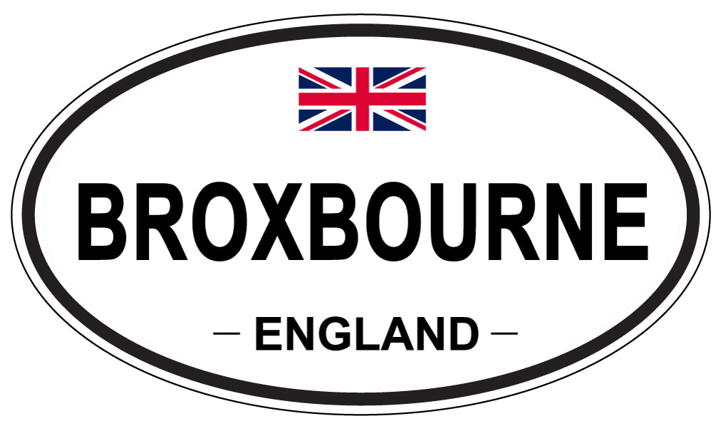 BROXBOURNE, ENGLAND - Oval Sticker