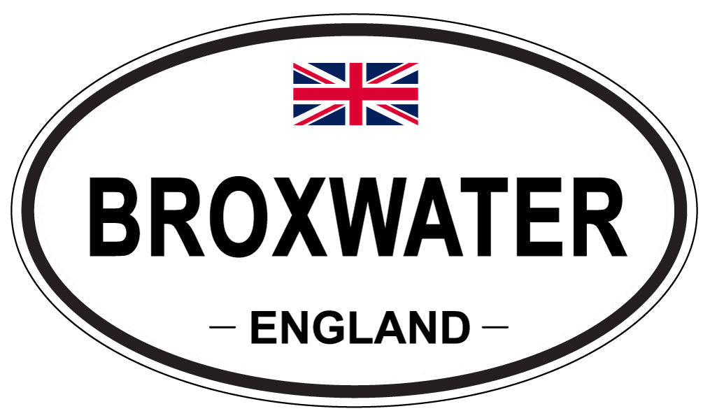 BROXWATER, ENGLAND - Oval Sticker