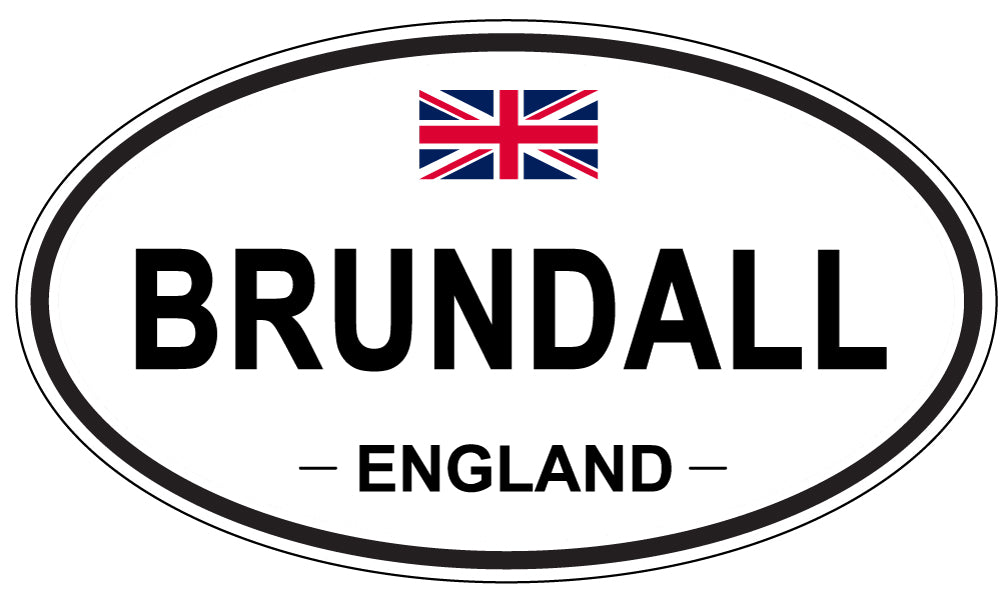 BRUNDALL, ENGLAND - Oval Sticker