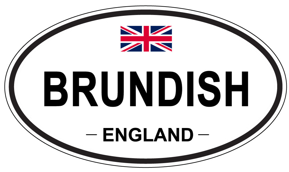 BRUNDISH, ENGLAND - Oval Sticker