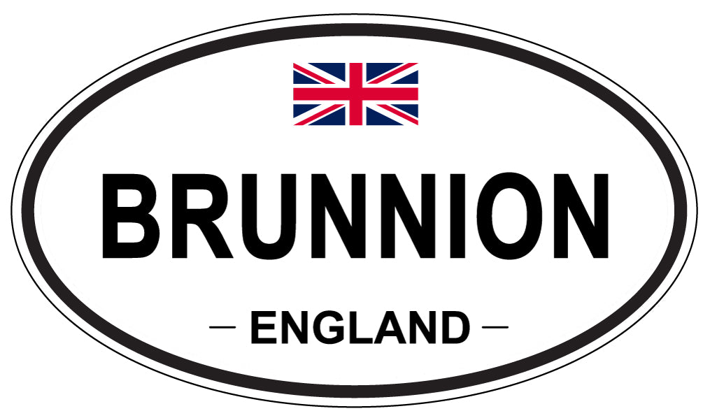 BRUNNION, ENGLAND - Oval Sticker