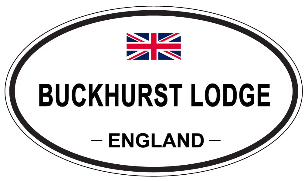 BUCKHURST LODGE, ENGLAND - Oval Sticker