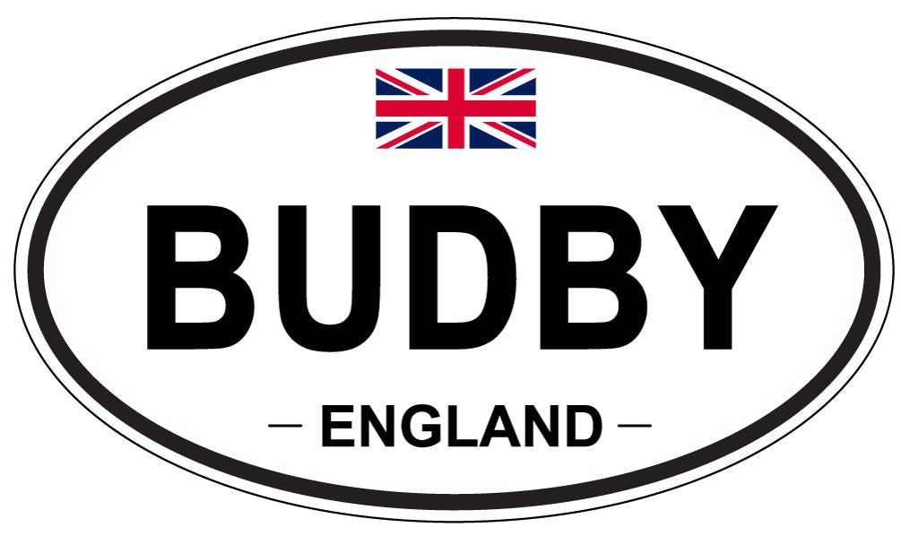 BUDBY, ENGLAND - Oval Sticker
