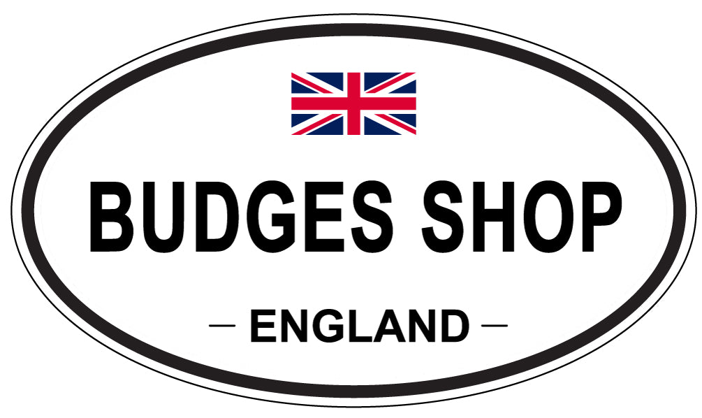 BUDGES SHOP, ENGLAND - Oval Sticker