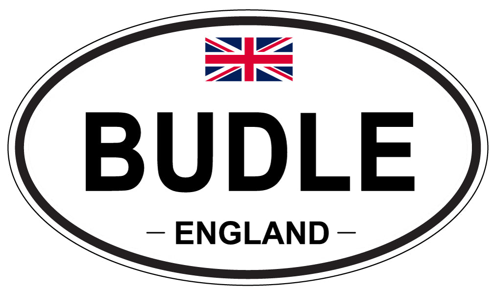 BUDLE, ENGLAND - Oval Sticker