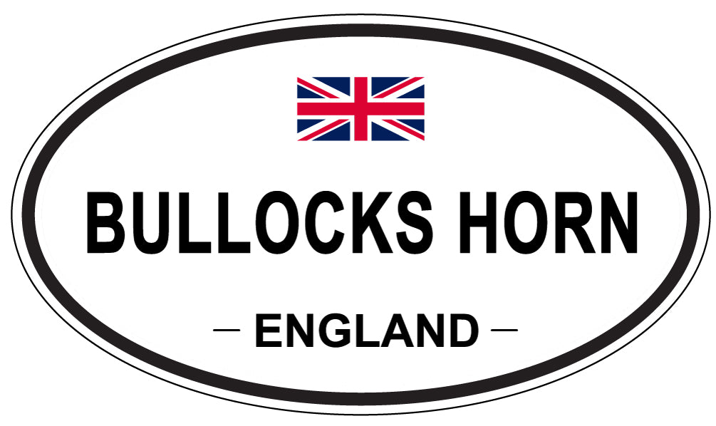BULLOCKS HORN, ENGLAND - Oval Sticker