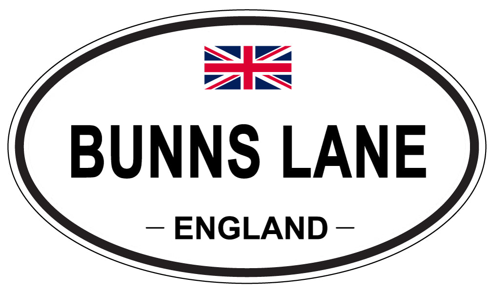 BUNNS LANE, ENGLAND - Oval Sticker
