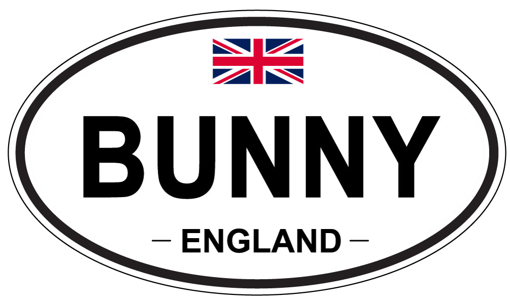 BUNNY, ENGLAND - Oval Sticker
