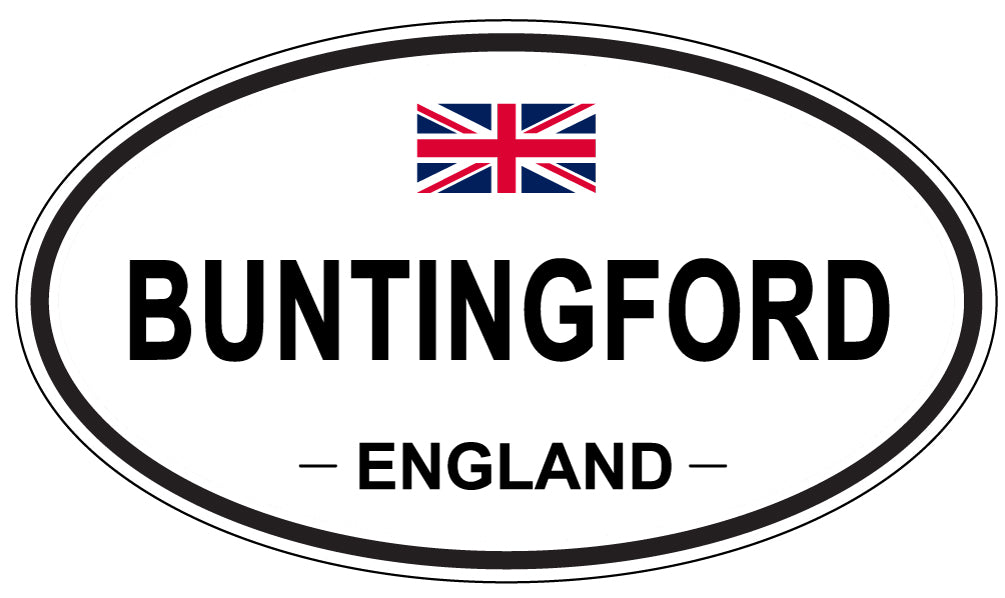 BUNTINGFORD, ENGLAND - Oval Sticker