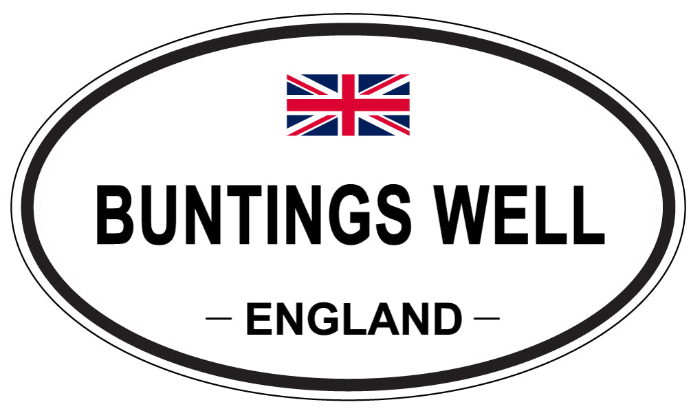 BUNTINGS WELL, ENGLAND - Oval Sticker