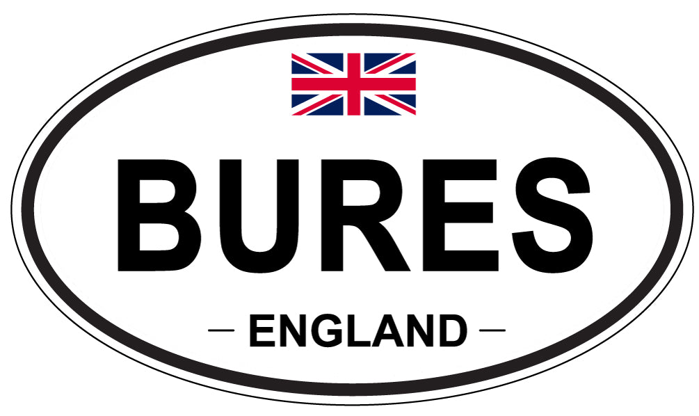 BURES, ENGLAND - Oval Sticker