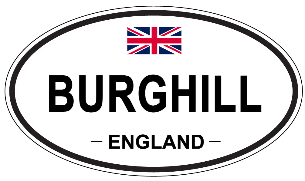 BURGHILL, ENGLAND - Oval Sticker