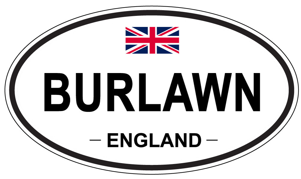 BURLAWN, ENGLAND - Oval Sticker