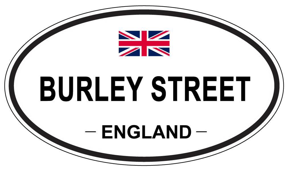 BURLEY STREET, ENGLAND - Oval Sticker