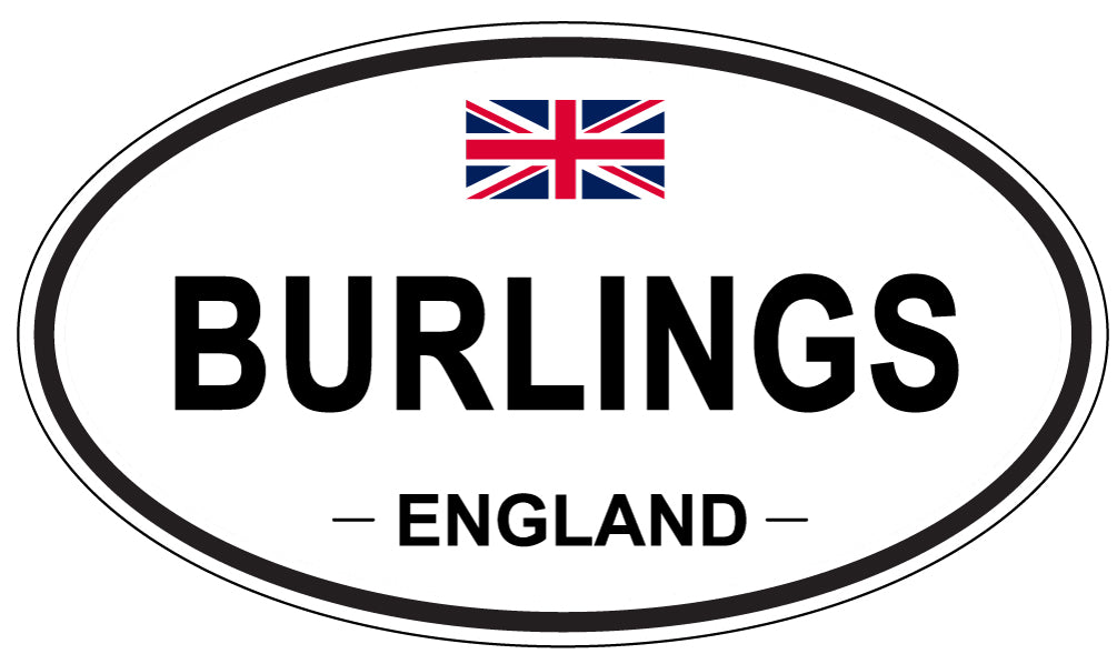 BURLINGS, ENGLAND - Oval Sticker