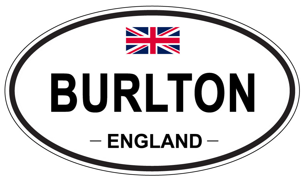 BURLTON, ENGLAND - Oval Sticker