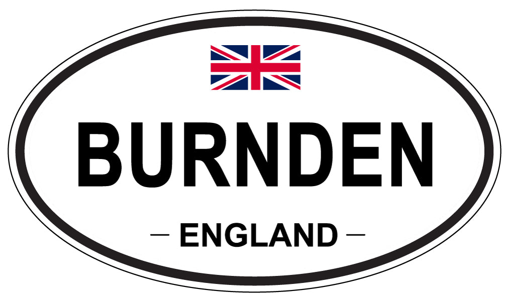 BURNDEN, ENGLAND - Oval Sticker