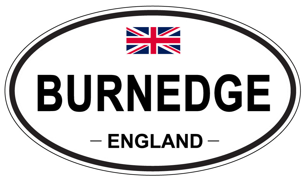 BURNEDGE, ENGLAND - Oval Sticker