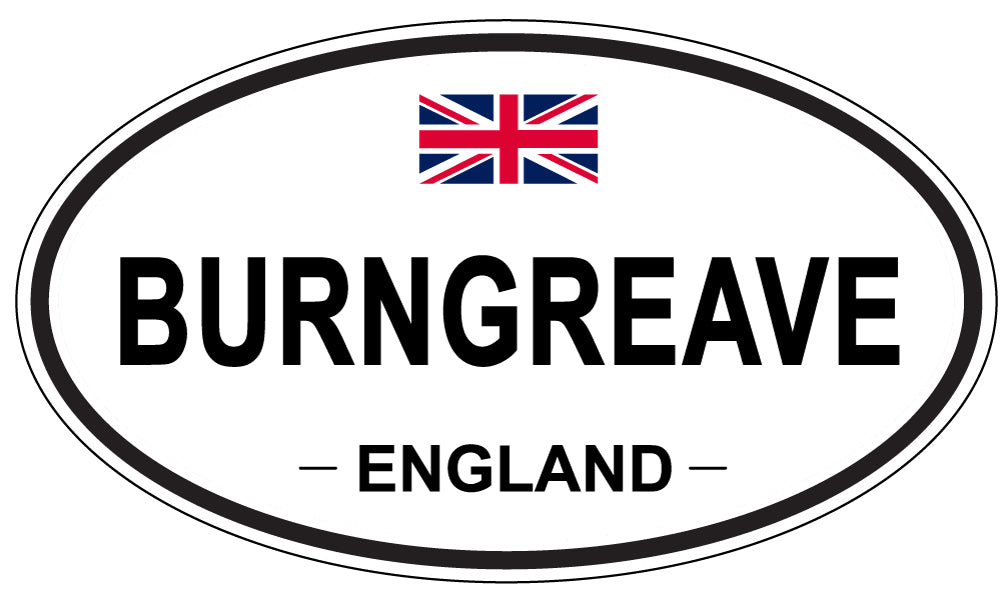 BURNGREAVE, ENGLAND - Oval Sticker