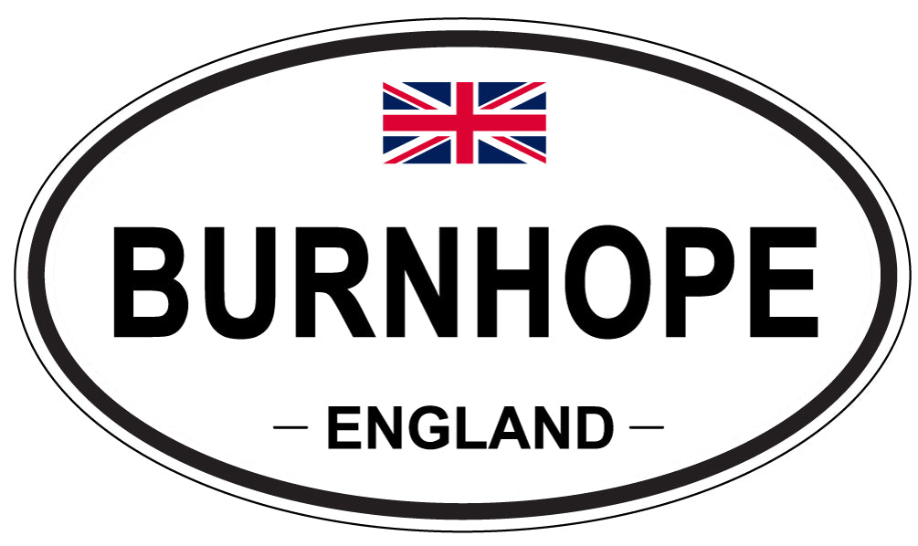 BURNHOPE, ENGLAND - Oval Sticker