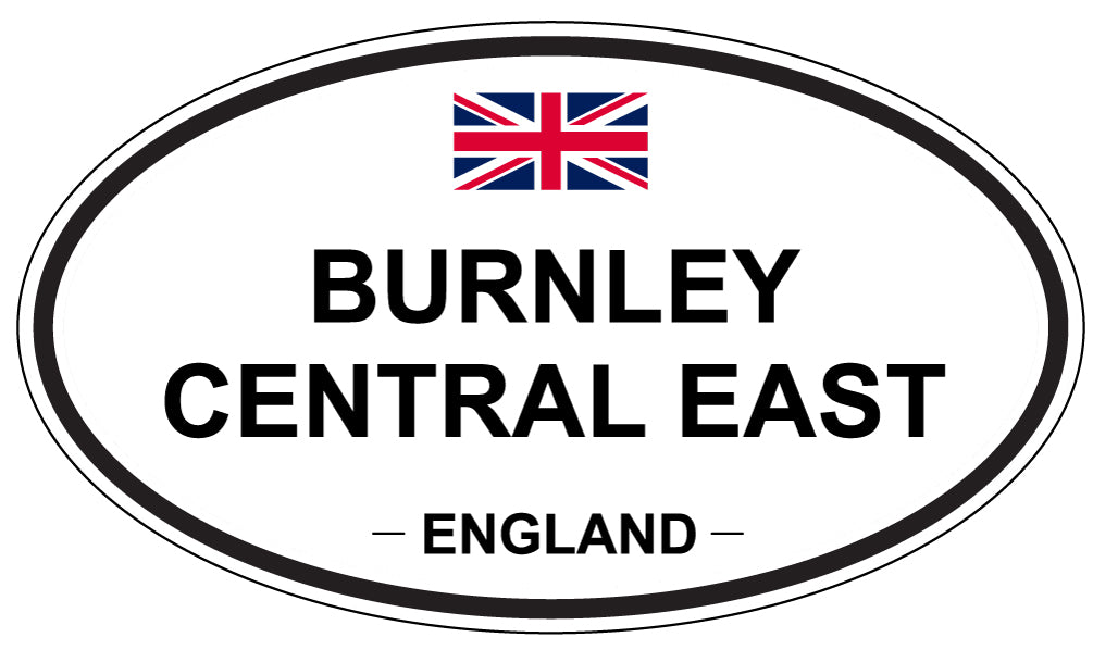 BURNLEY CENTRAL EAST, ENGLAND - Oval Sticker