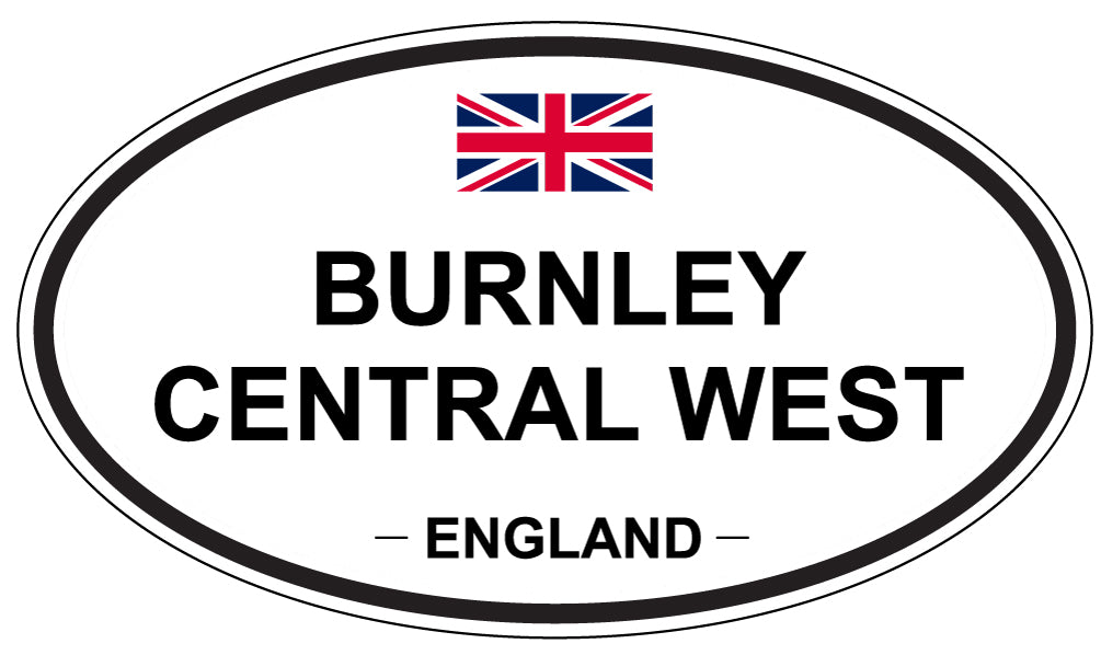 BURNLEY CENTRAL WEST, ENGLAND - Oval Sticker