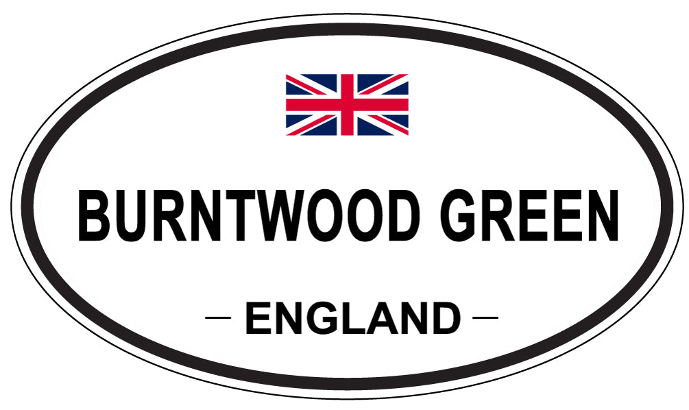 BURNTWOOD GREEN, ENGLAND - Oval Sticker