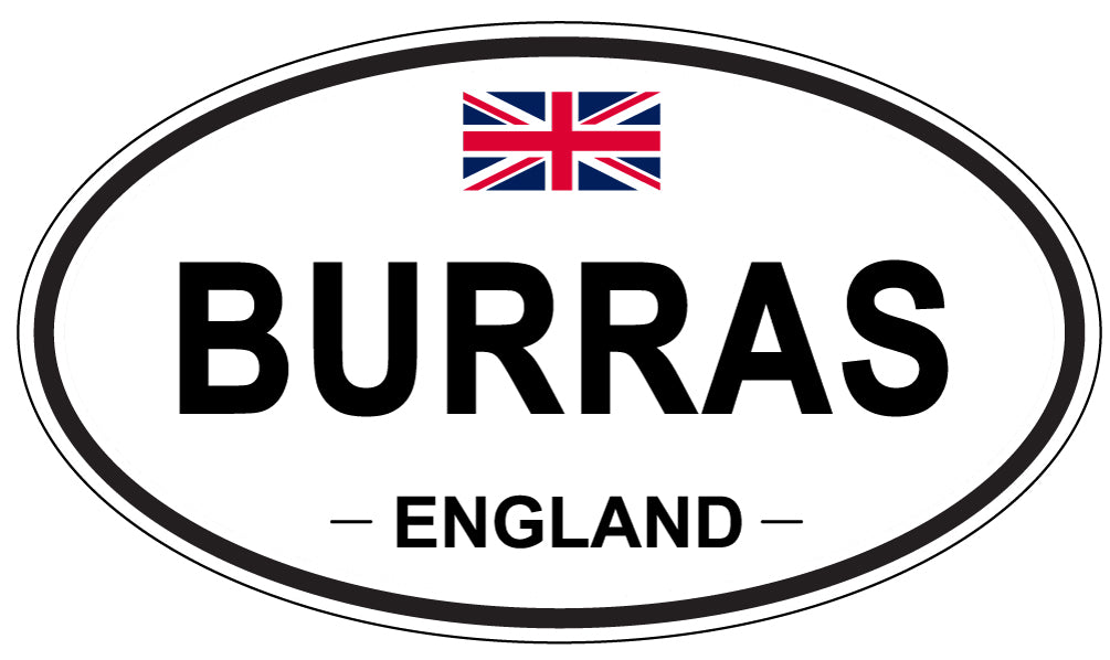BURRAS, ENGLAND - Oval Sticker