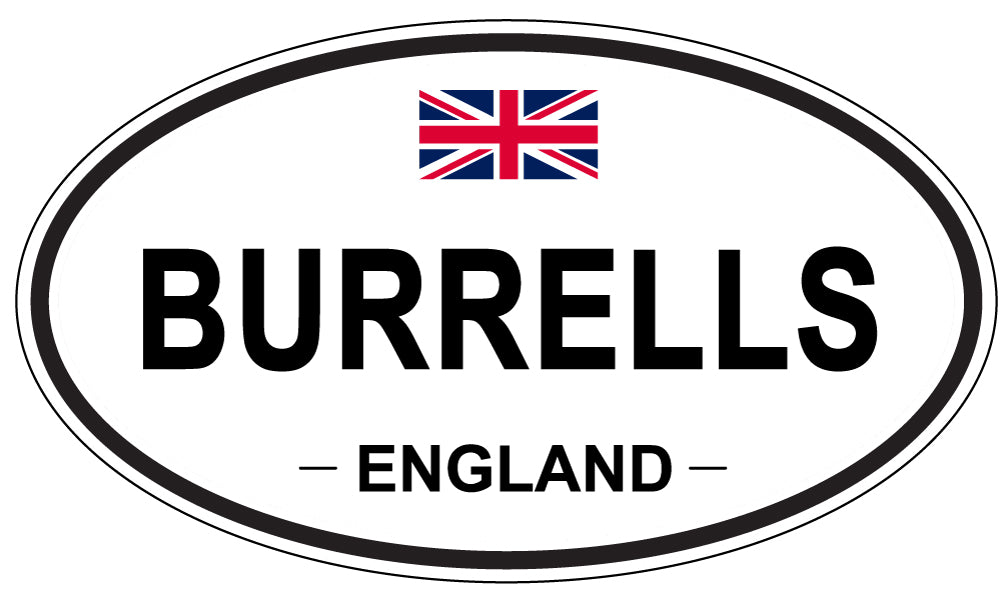 BURRELLS, ENGLAND - Oval Sticker