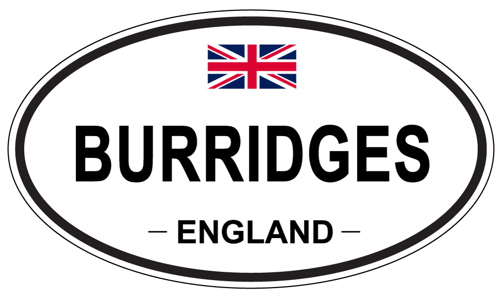 BURRIDGES, ENGLAND - Oval Sticker