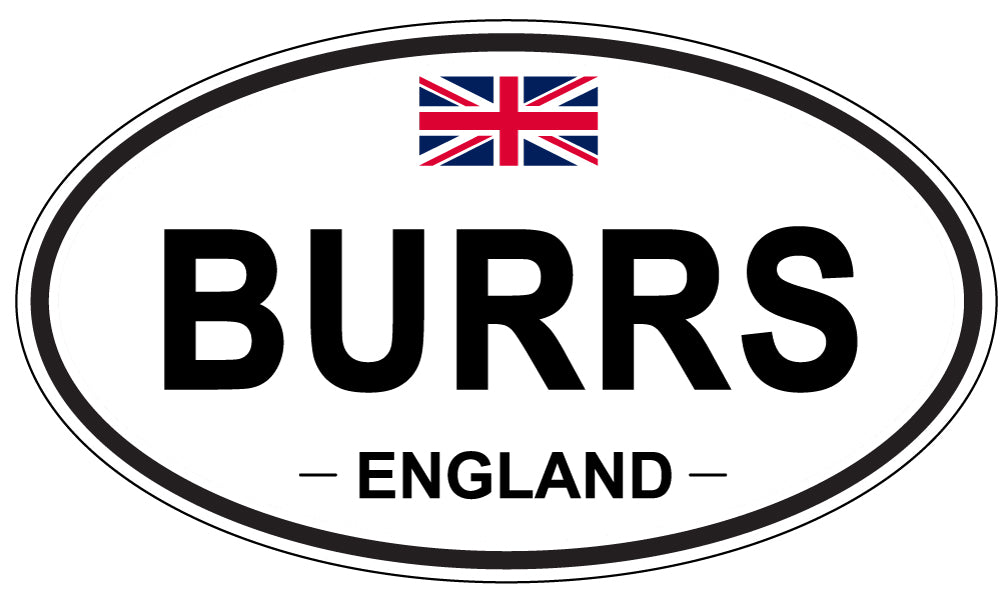 BURRS, ENGLAND - Oval Sticker