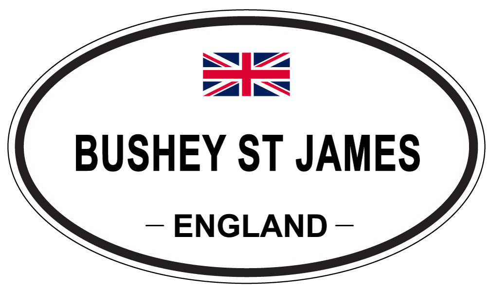 BUSHEY ST JAMES, ENGLAND - Oval Sticker