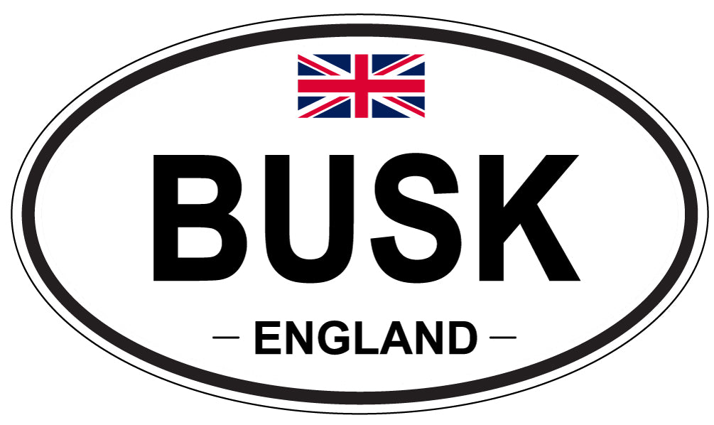 BUSK, ENGLAND - Oval Sticker