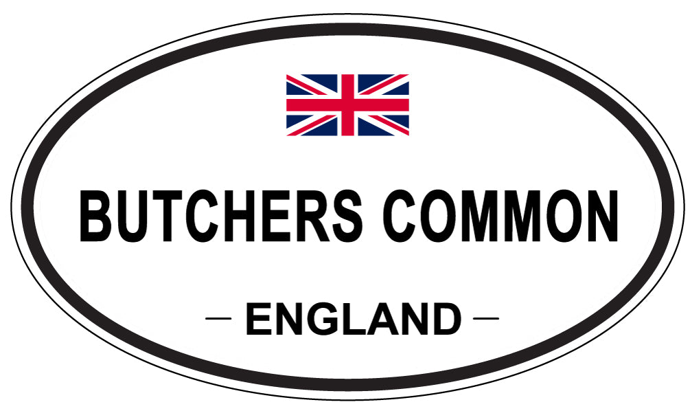 BUTCHERS COMMON, ENGLAND - Oval Sticker