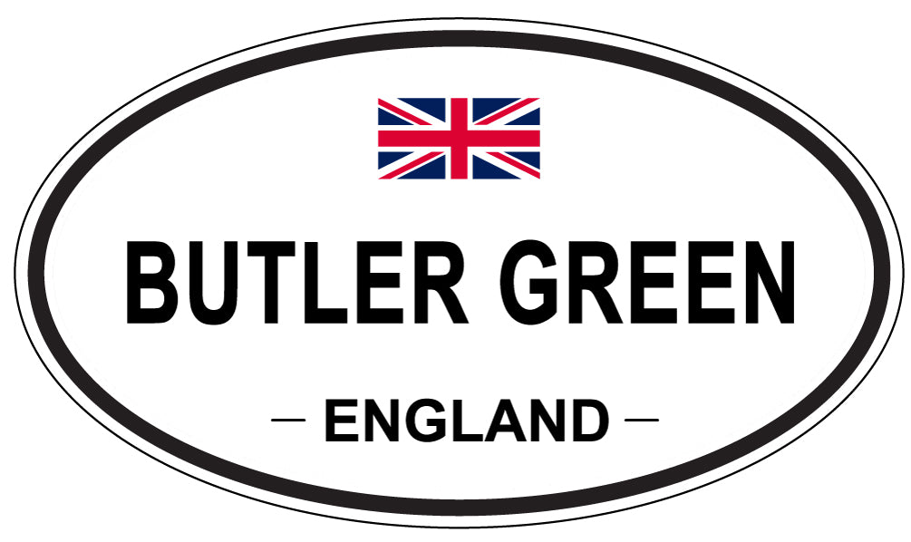 BUTLER GREEN, ENGLAND - Oval Sticker