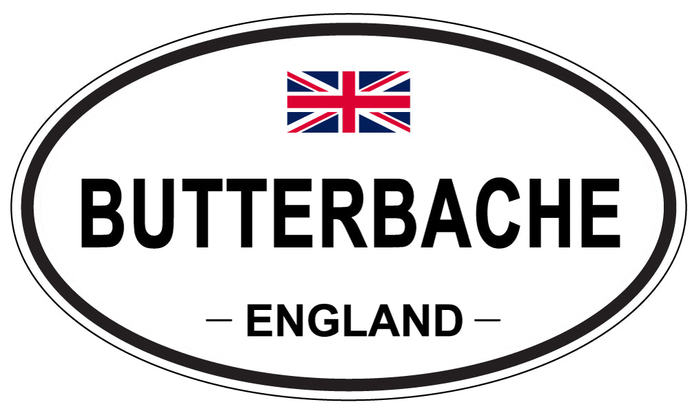 BUTTERBACHE, ENGLAND - Oval Sticker