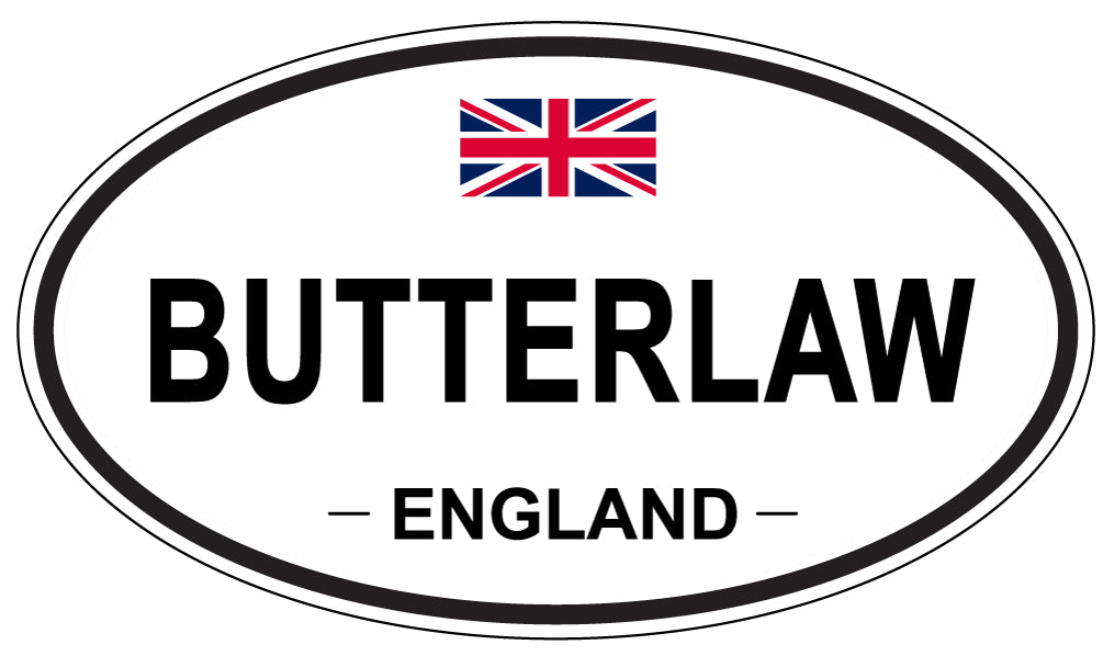 BUTTERLAW, ENGLAND - Oval Sticker