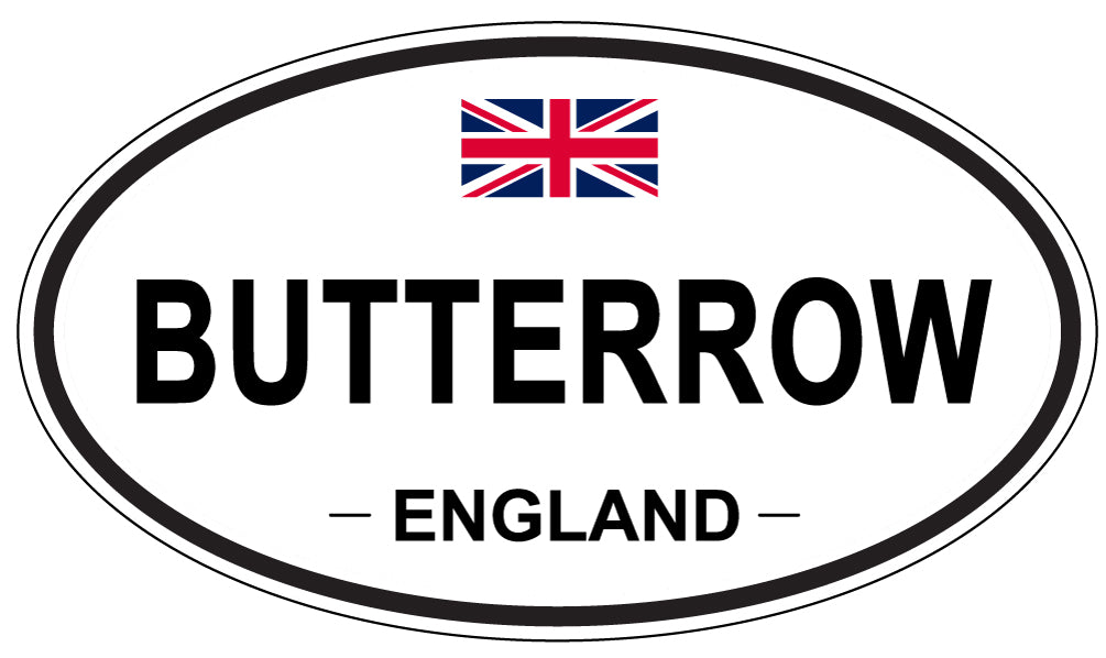 BUTTERROW, ENGLAND - Oval Sticker