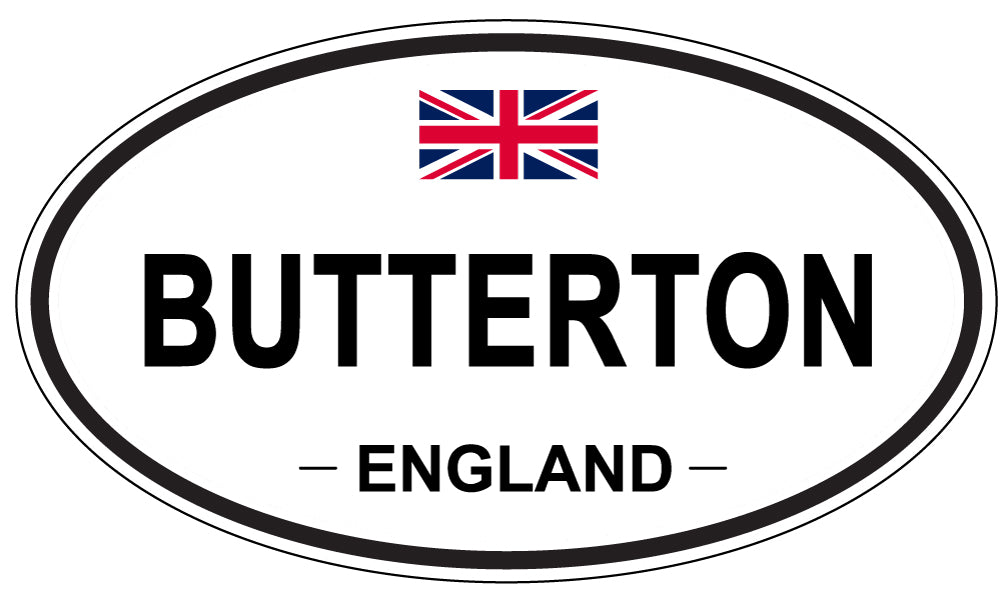BUTTERTON, ENGLAND - Oval Sticker