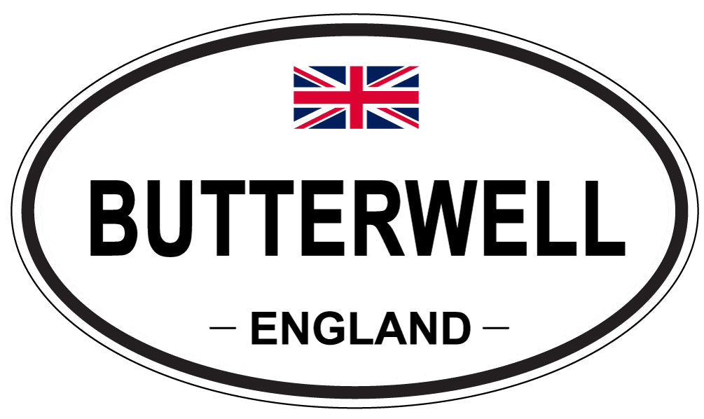 BUTTERWELL, ENGLAND - Oval Sticker
