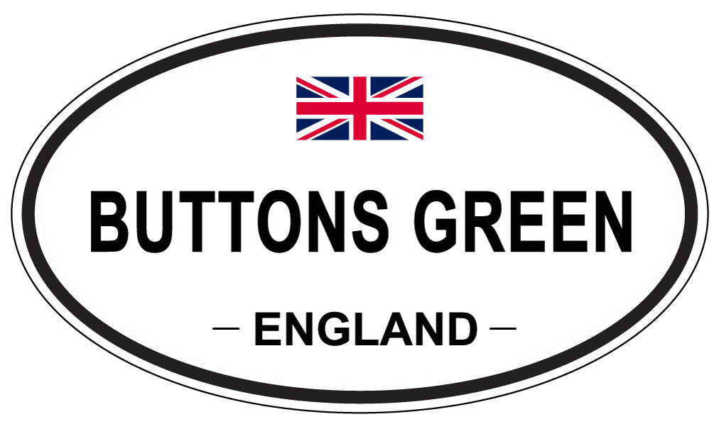 BUTTONS GREEN, ENGLAND - Oval Sticker