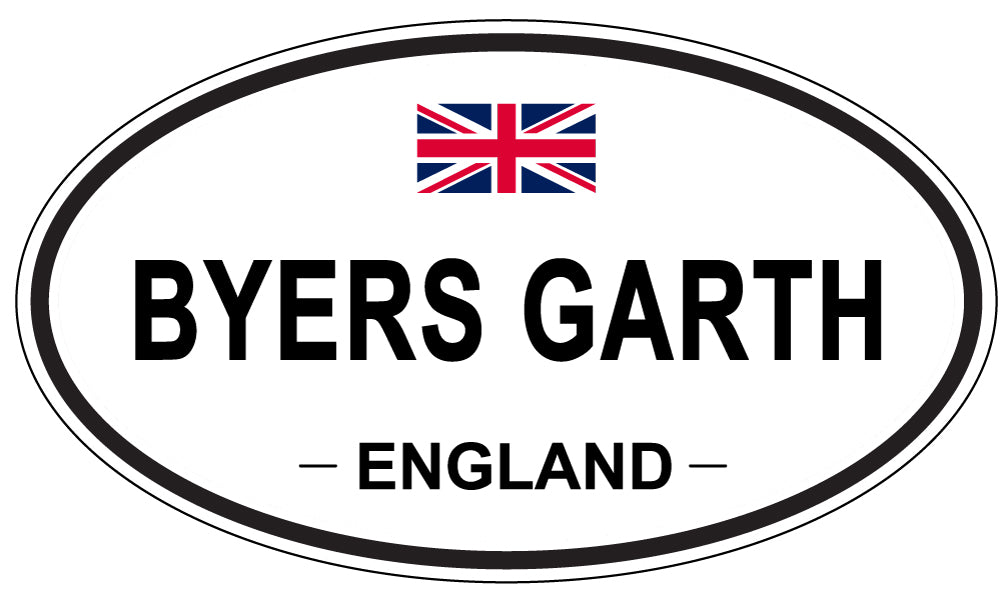 BYERS GARTH, ENGLAND - Oval Sticker