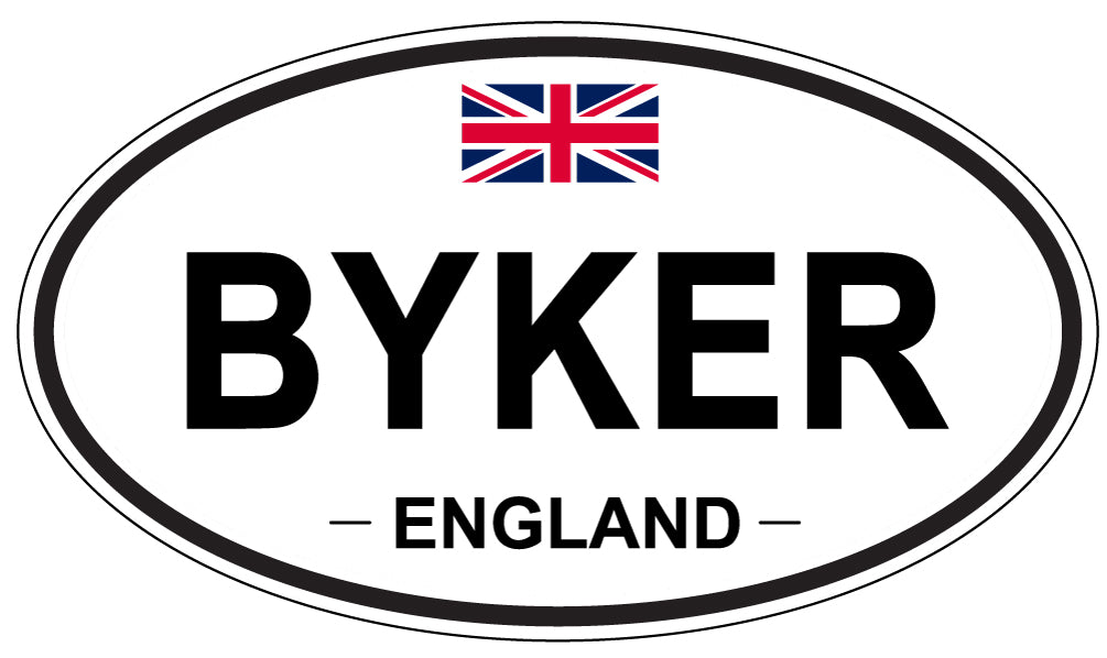 BYKER, ENGLAND - Oval Sticker