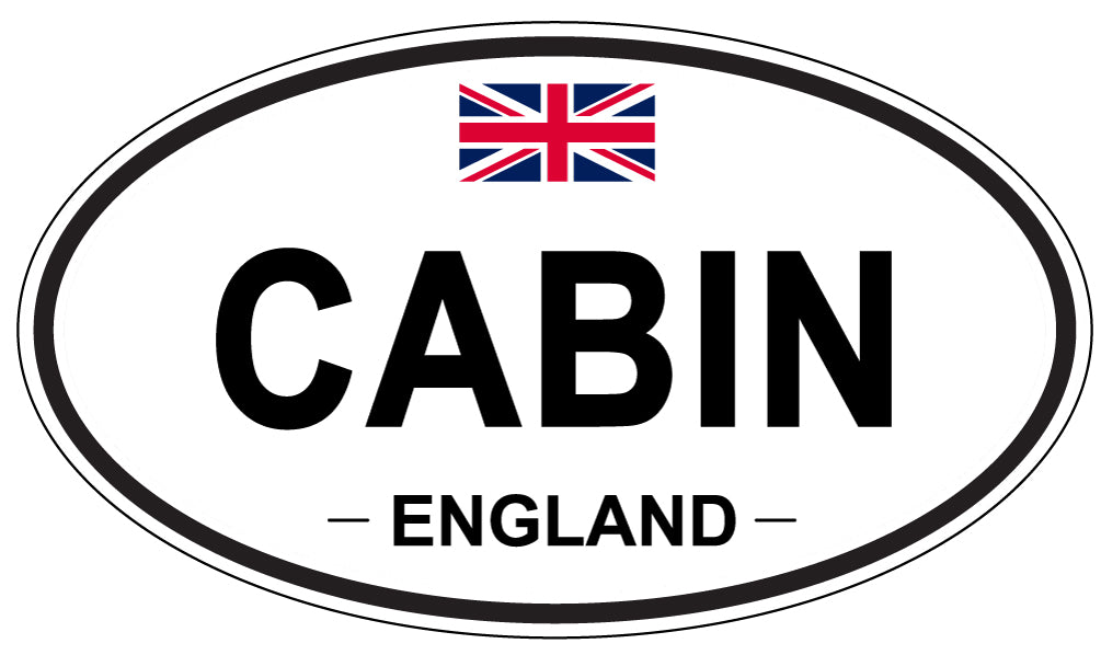 CABIN, ENGLAND - Oval Sticker