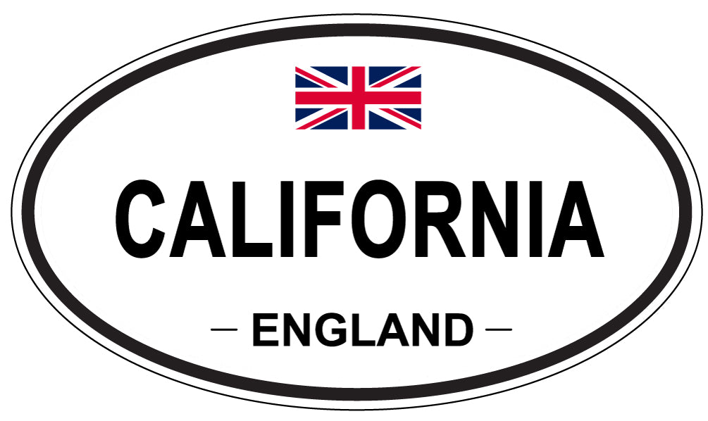 CALIFORNIA, ENGLAND - Oval Sticker