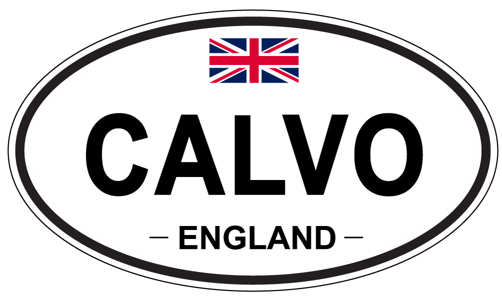 CALVO, ENGLAND - Oval Sticker